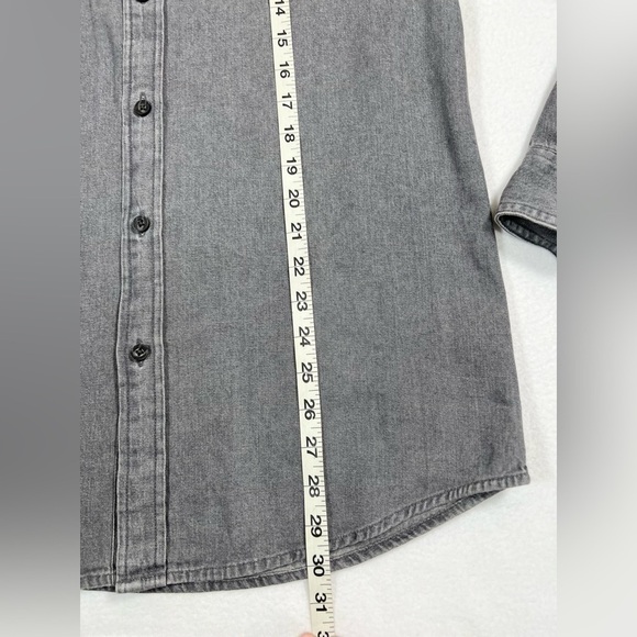 WRANGLER Men’s Authentics Long Sleeve Classic Button Down Gray Small Western - Picture 13 of 14
